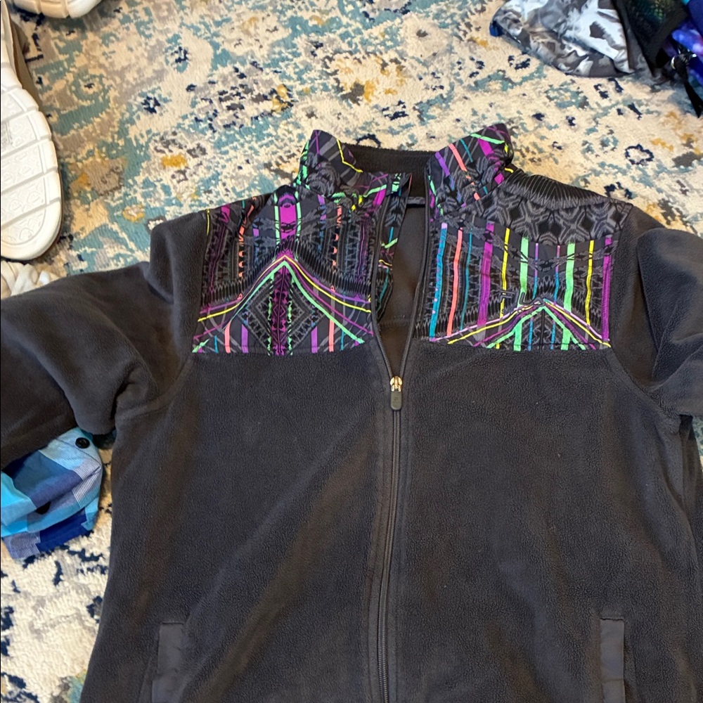 Fila Black Jacket with Multicolor Accents